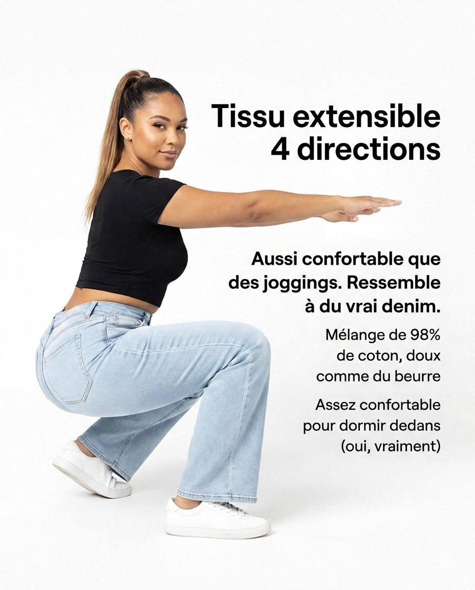 Jeans BBL taille haute