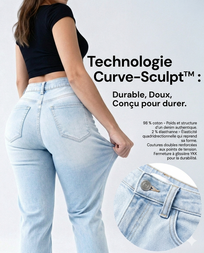 Jeans BBL taille haute