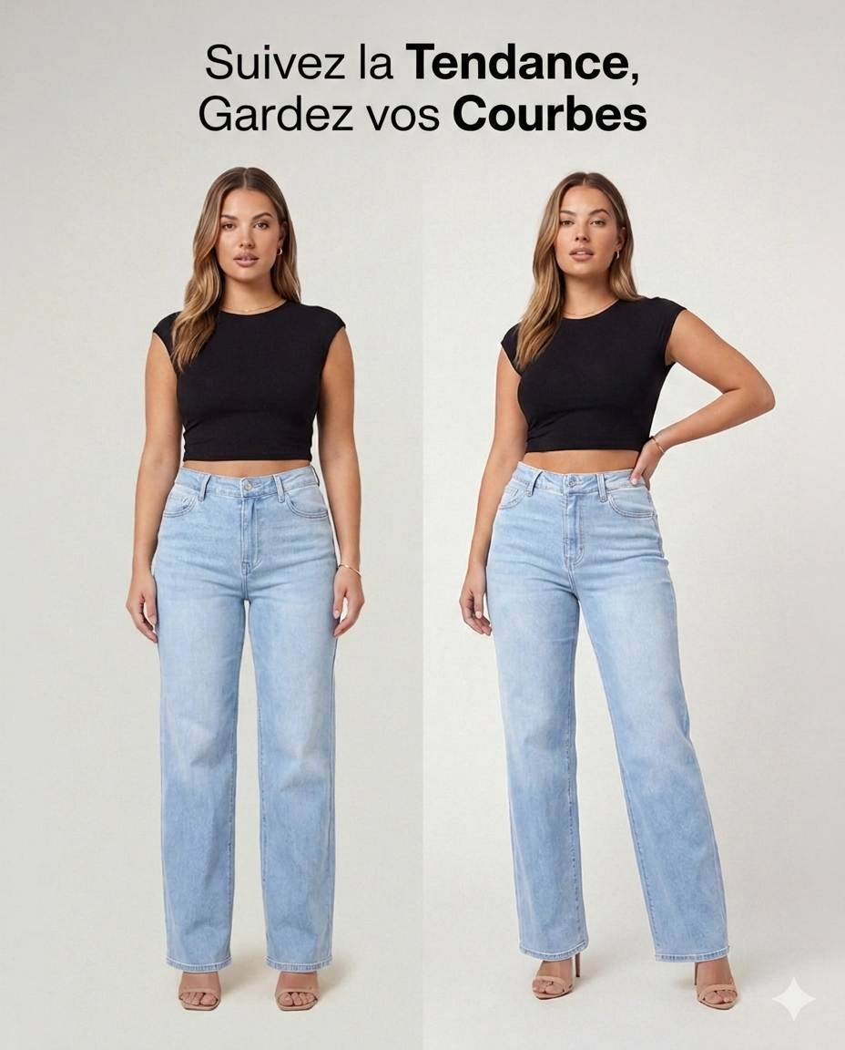 Jeans BBL taille haute