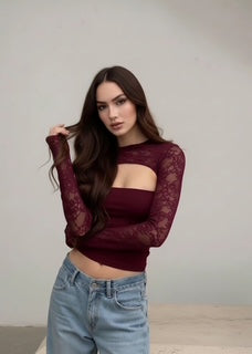 Haut de luxe élégant en dentelle